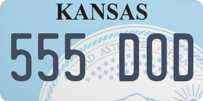 KS license plate 555DOD