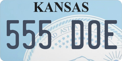 KS license plate 555DOE