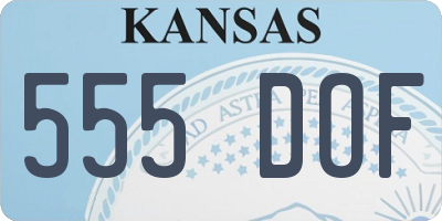 KS license plate 555DOF