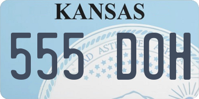KS license plate 555DOH