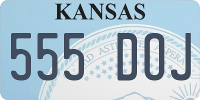 KS license plate 555DOJ