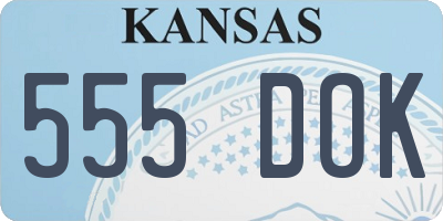 KS license plate 555DOK
