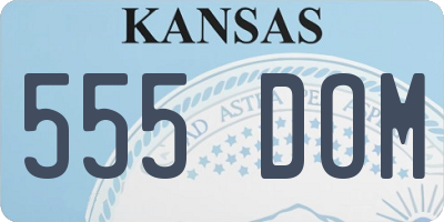 KS license plate 555DOM