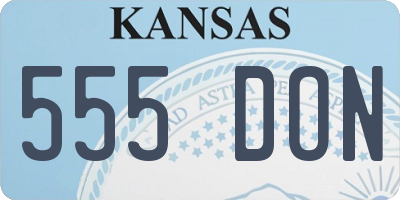KS license plate 555DON