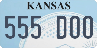 KS license plate 555DOO