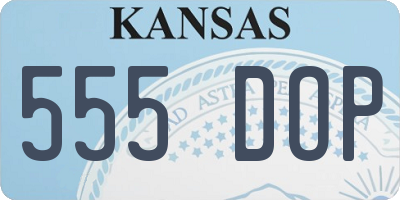 KS license plate 555DOP
