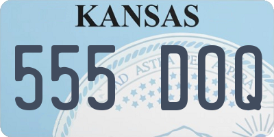 KS license plate 555DOQ