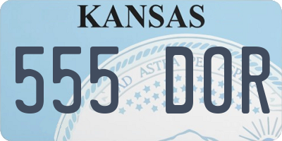 KS license plate 555DOR