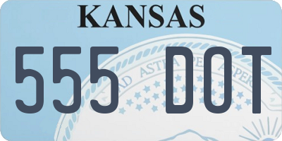 KS license plate 555DOT