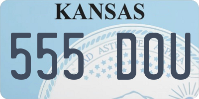 KS license plate 555DOU