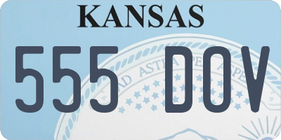 KS license plate 555DOV
