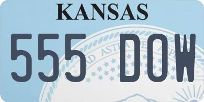 KS license plate 555DOW