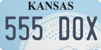 KS license plate 555DOX