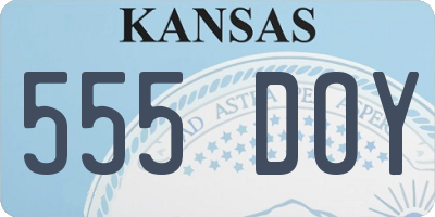 KS license plate 555DOY