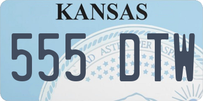 KS license plate 555DTW
