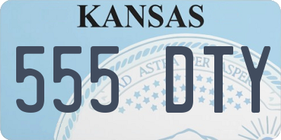 KS license plate 555DTY