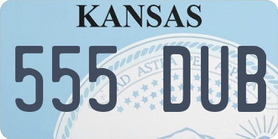 KS license plate 555DUB