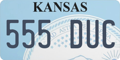 KS license plate 555DUC