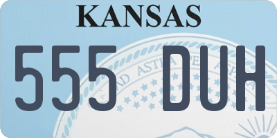 KS license plate 555DUH