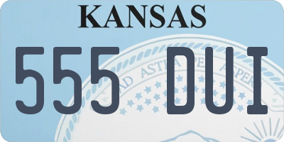 KS license plate 555DUI
