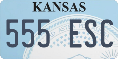 KS license plate 555ESC