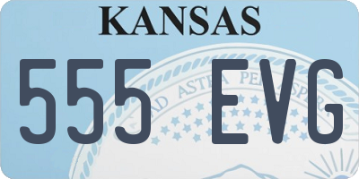KS license plate 555EVG