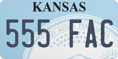 KS license plate 555FAC