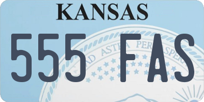 KS license plate 555FAS