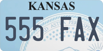 KS license plate 555FAX