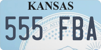 KS license plate 555FBA