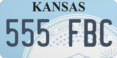 KS license plate 555FBC