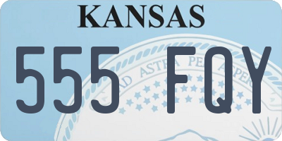 KS license plate 555FQY