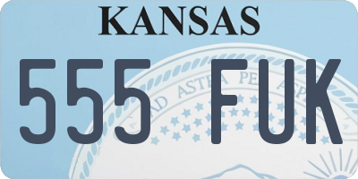 KS license plate 555FUK
