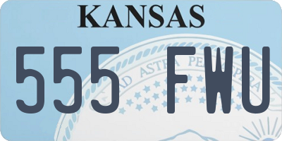 KS license plate 555FWU