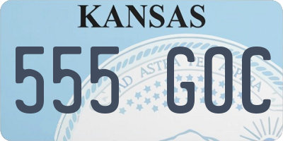 KS license plate 555GOC