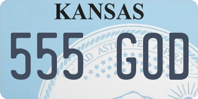 KS license plate 555GOD