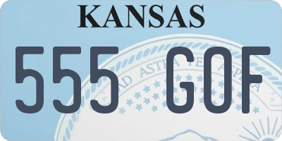 KS license plate 555GOF
