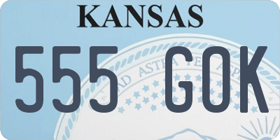 KS license plate 555GOK
