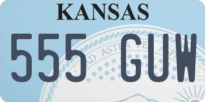 KS license plate 555GUW
