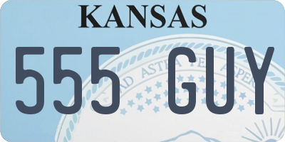 KS license plate 555GUY