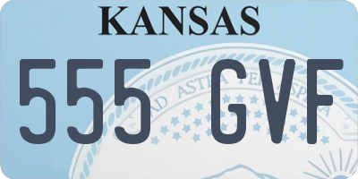 KS license plate 555GVF