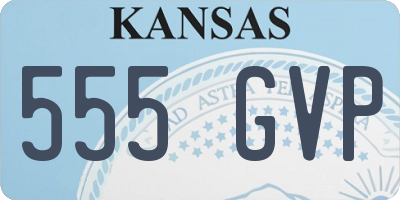 KS license plate 555GVP