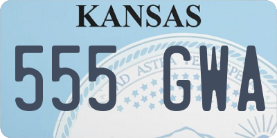 KS license plate 555GWA