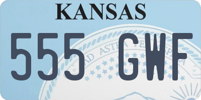 KS license plate 555GWF