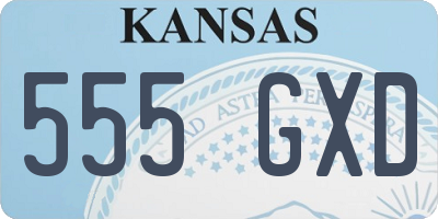 KS license plate 555GXD