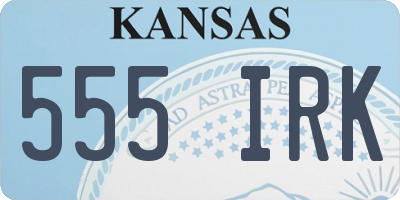 KS license plate 555IRK