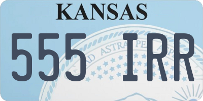 KS license plate 555IRR