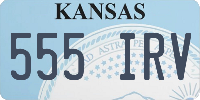 KS license plate 555IRV
