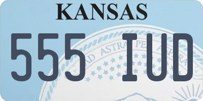 KS license plate 555IUD