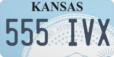 KS license plate 555IVX